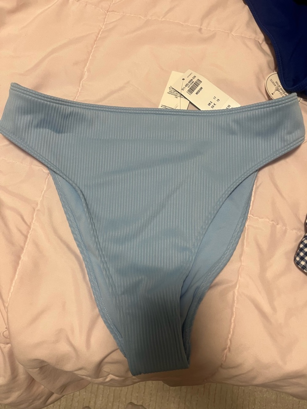 Hollister Light Blue Ribbed Bikini Bottoms